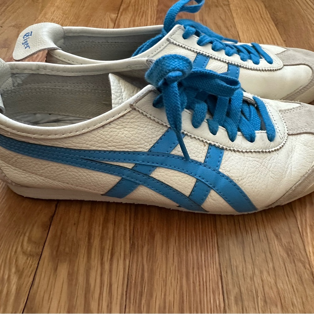 Onitsuka Tiger by Asics White and Blue Sneakers